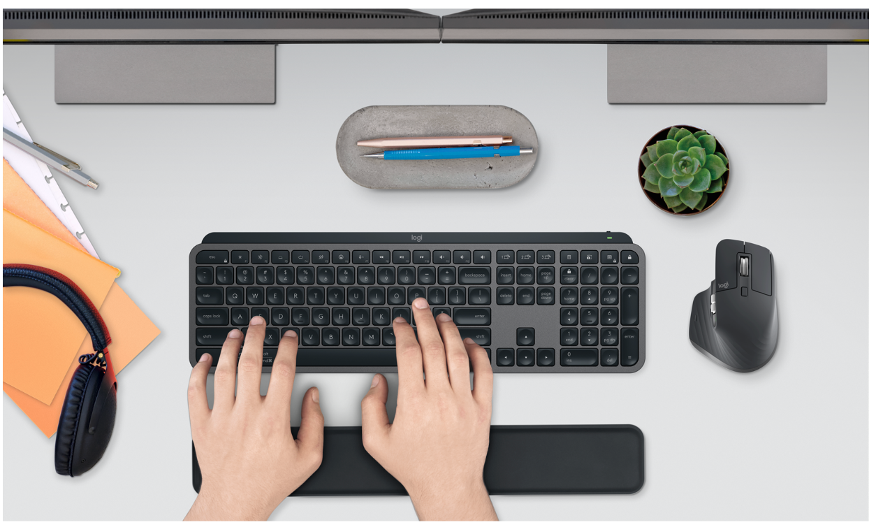 Logitech MX Keys S Combo Graphite - ND - Tastatur - Nordisk - Sort