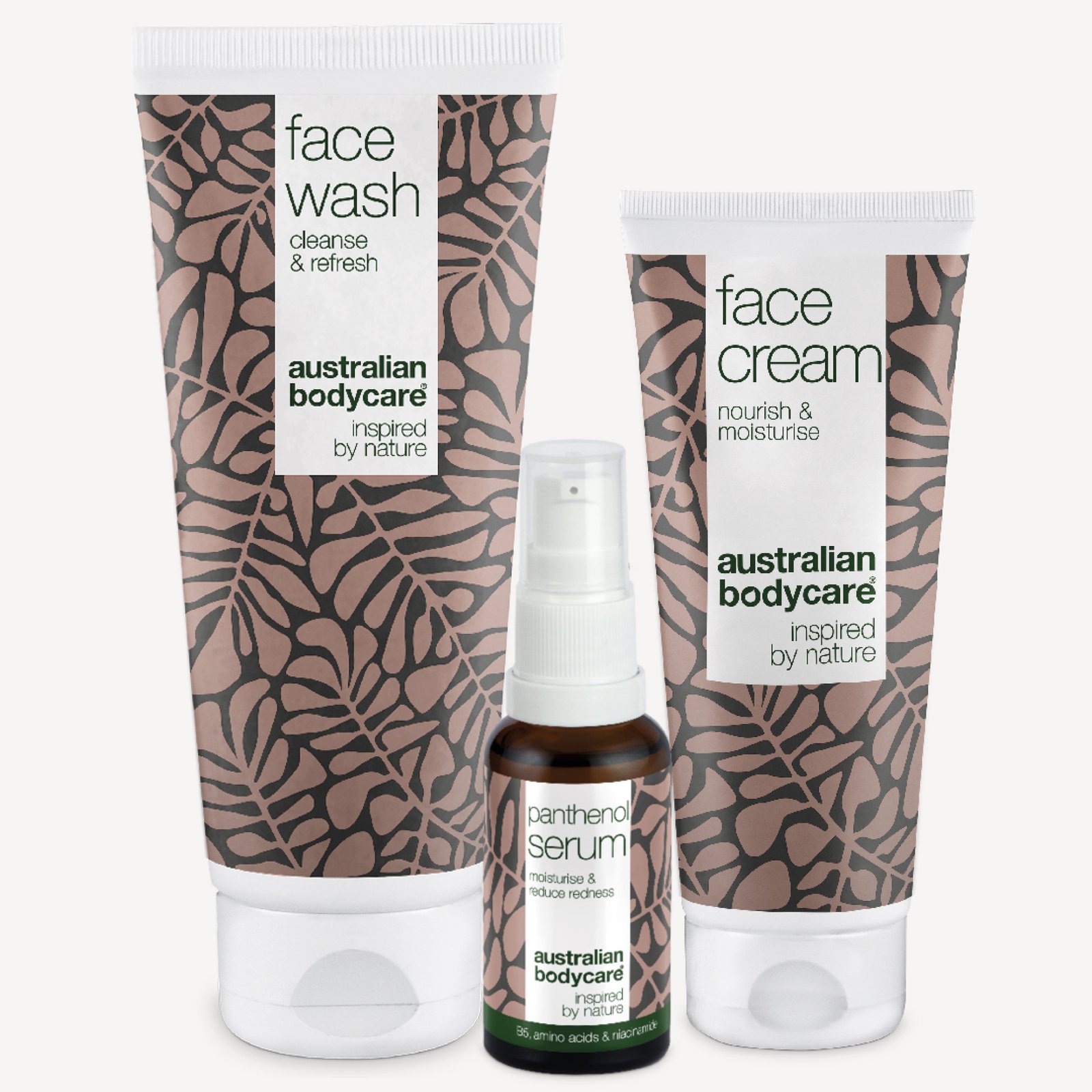 3-pak til pleje af rødme, Rosacea & Sensitiv Hud - Rens, B5 Serum & Creme